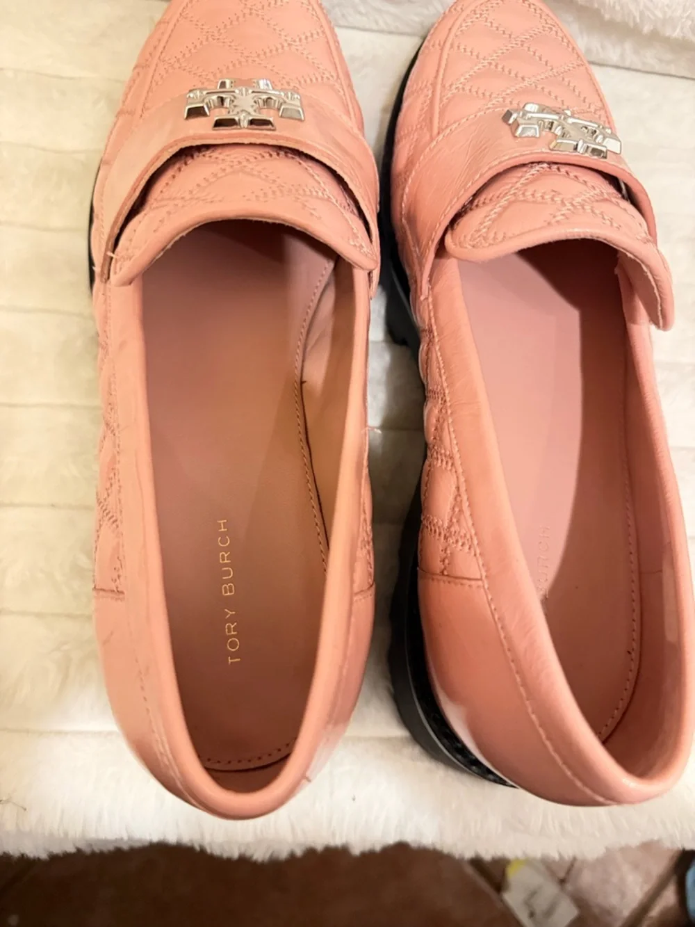 NEW Tory Burch Mini Everly Chunky Quilted Patent Loafers Women's,